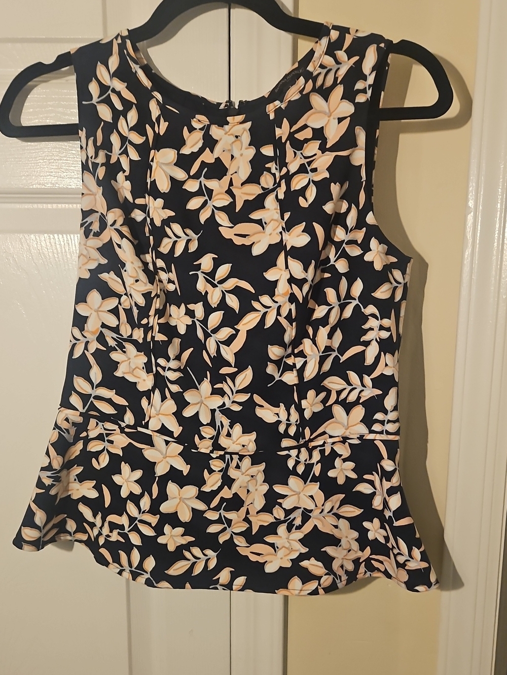 Banana Republic Black Floral Peplum Camisole